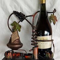 portabottiglie in ferro battuto forgiato a mano 