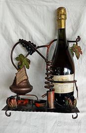 portabottiglie in ferro battuto forgiato a mano 