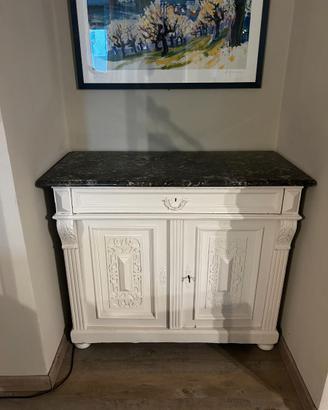 Coppia credenze legno massello con marmo