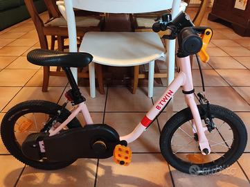 Bici bambino 2 in 1 3-5 anni rosa 14 "