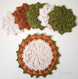 Set Sotto Tazze E Sotto Teiera Uncinetto Vintage