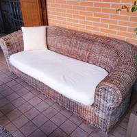 divano giardino rattan vimini