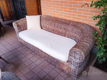 divano giardino rattan vimini