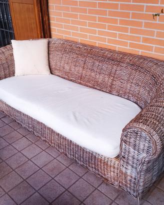 divano giardino rattan vimini