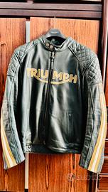Giubbotto moto pelle Triumph Braddan Air Green L