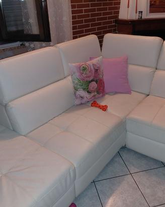 Divano letto bianco angolare