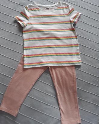 Completo leggings 3/4 e t-shirt 6 anni