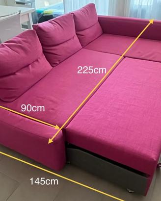 Divano letto con isola contenitore