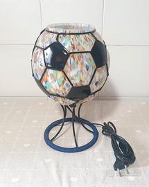 Lampada tavolo decò vetro soffiato pallone calcio