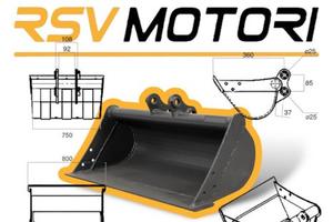 BENNA 80cm, Per miniescavatori PERNI DA 25