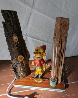 Lampada artigianale con pinocchio