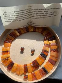 Collana d’ambra con garanzia ed orecchini