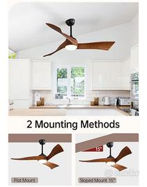 VENTILATORE DA SOFFITTO CON LUCE DIMMERABILE