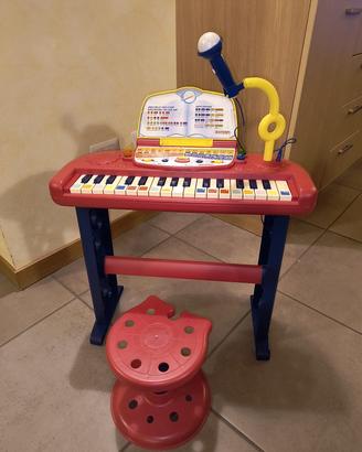 Pianola Bontempi con microfono e sgabello