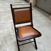 Sedie pieghevoli in pelle vera – vintage
