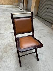 Sedie pieghevoli in pelle vera – vintage