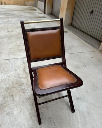 Sedie pieghevoli in pelle vera – vintage