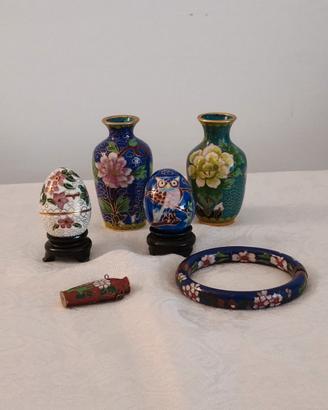 Lotto misto Cina cloisonne dal 1930 al 1970