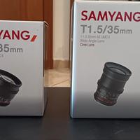 Canon EF  SAMYANG (CINE) 35mm T1. 5  + 85mm T1. 5