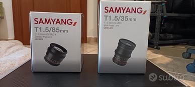 Canon EF  SAMYANG (CINE) 35mm T1. 5  + 85mm T1. 5