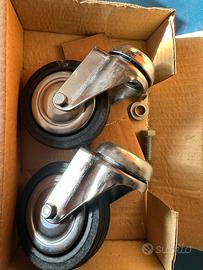 Coppia ruote girevoli con supporto in metallo