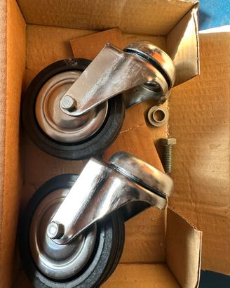 Coppia ruote girevoli con supporto in metallo