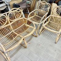 Set divano 2 posti e 2 poltrone in bambù