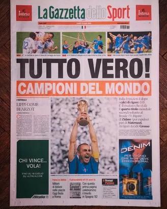 Gazzetta originale Italia campione del mondo 2006