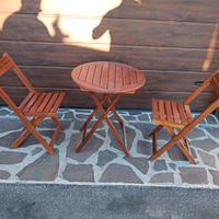 tavolo ripiegabile in legno con 2 sedie ripiegabil