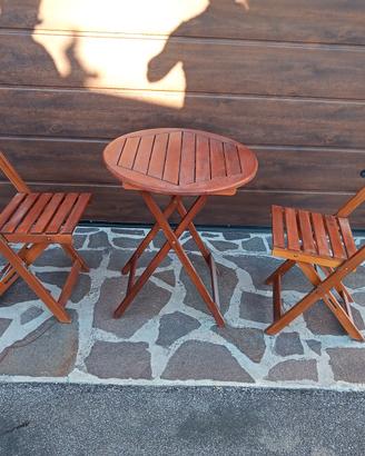 tavolo ripiegabile in legno con 2 sedie ripiegabil