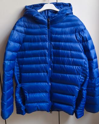 Piumino d'oca blu elettrico tg M  lunghezza 70 cm