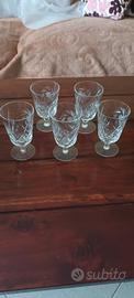 5 bicchiere cristallo pregiato 