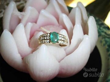 Anello argento 925 smeraldo colombiano