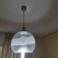 Lampada Space Age a sospensione vintage in vetro