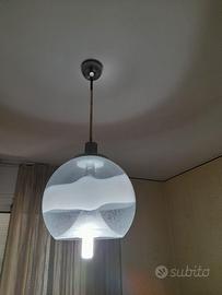 Lampada Space Age a sospensione vintage in vetro