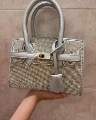 Borsa argento con brullantini