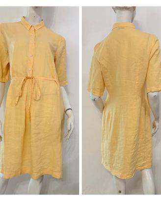 ROSSO35 Vestito abito giallo in lino