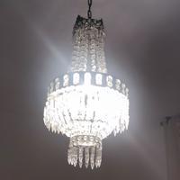 Lampadario e coppia di bajour a parete in simile c