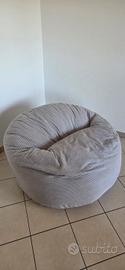 Pouf Poltrona Sacco in Velluto a Coste Bananair
