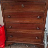 Piccolo mobile in legno massello noce 4 cassetti