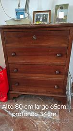 Piccolo mobile in legno massello noce 4 cassetti