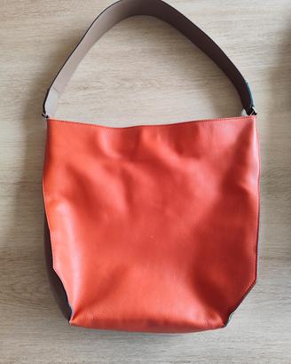 Borsa a spalla Piquadro bicolore in pelle