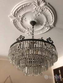 Lampadario di antiquariato in vetro