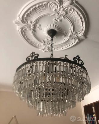 Lampadario di antiquariato in vetro