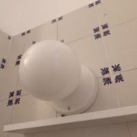 Coppia di lampade da bagno vintage in vetro