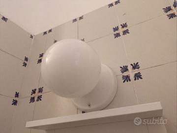 Coppia di lampade da bagno vintage in vetro