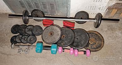 Lotto pesi palestra - dischi, manubri e pesi fissi