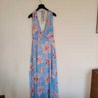 Abito lungo primavera-estate in fantasia fiorata 