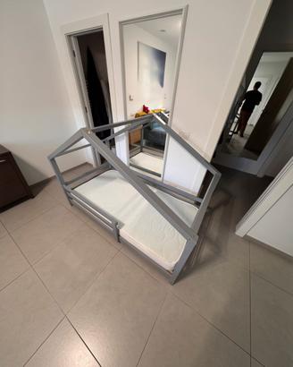 Letto Montessori a casetta + materasso 80x160