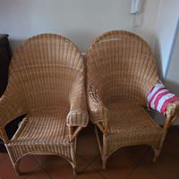 2 poltrone di vimini